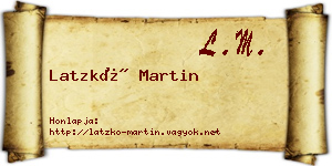 Latzkó Martin névjegykártya